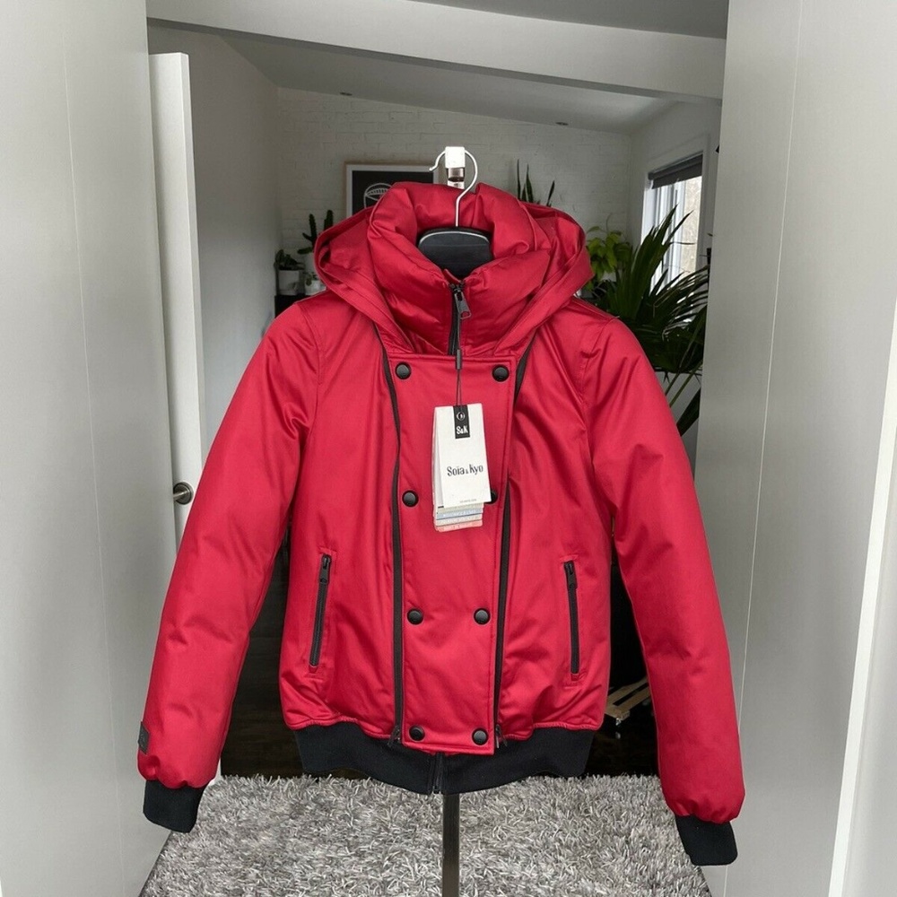 Soia & Kyo Maureen Jacket Parka Down Red NWT Sz Small❤️